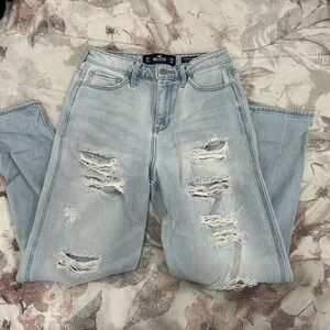 Distressed mom jeans